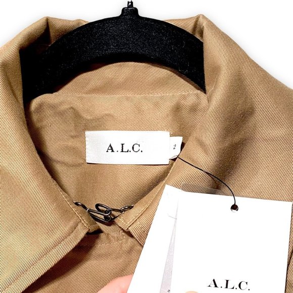 NWT A.L.C. Belted Trench Longline Coat in Camel Tan Size 2 - Picture 7 of 12